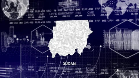 Sudan Map Animation Loop | Growth, GDP, Oil Economy &amp; Development Insights Stock Footage 331565455