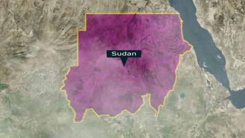 Sudan Map - Clouds Effect Video stock 266878244