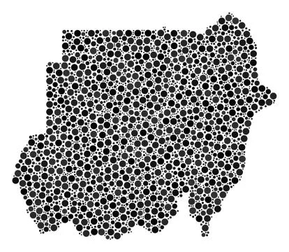Sudan Map Composition of Dots Illustrazione stock