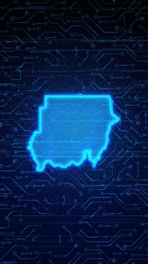 Sudan Map Digital Technology Opener Stock-Footage 336314585