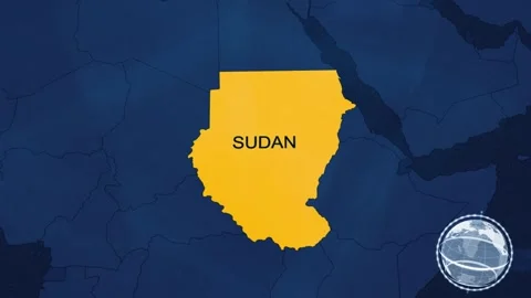 Sudan Map with Effects Stock Footage 343386063