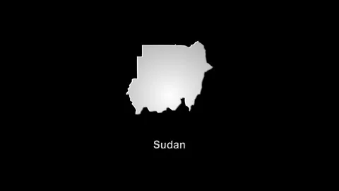 Sudan map emerging from a digital cloud 库存影片 347786035