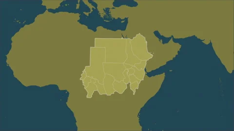 Sudan map - extract. Regions. Pattern. Stock Footage 241696109