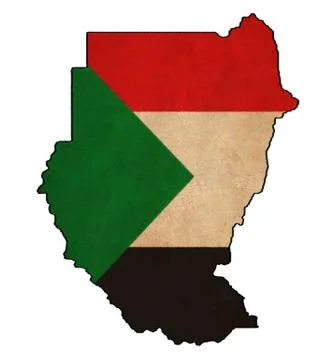 Sudan map on  flag drawing ,grunge and retro flag series Stock Illustration