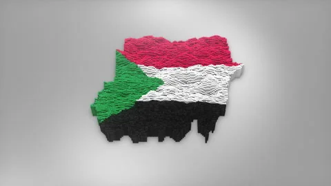 Sudan Map with Flag Intro Background Stock Footage 315164804