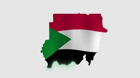 Sudan Map With Flowing National Flag Transparent Mov 스톡 동영상 336314359