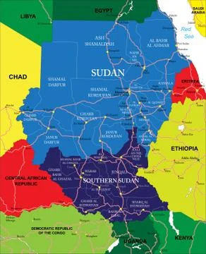 Sudan map Stock Illustration
