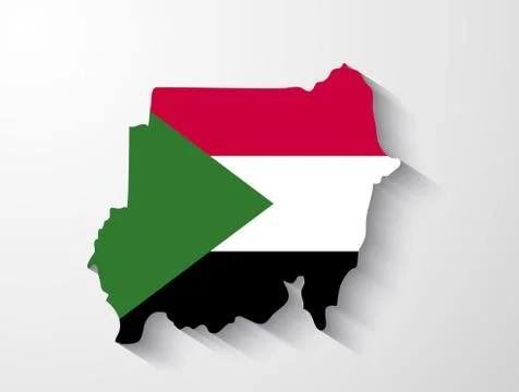 Sudan map with shadow effect Illustrazione stock