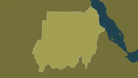 Sudan map - solid. Border. Pattern. Labels Stock Footage 322542375