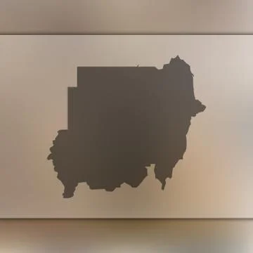 Sudan map. Vector silhouette of Sudan. Blurred background Stock Illustration