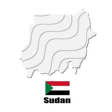 Sudan map on white background. vector illustration. Stock Illustration