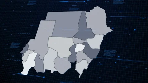 Sudan network map Stock Footage 87977437