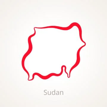 Sudan - Outline Map Stock Illustration