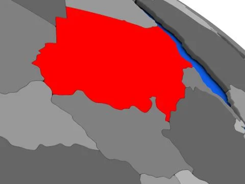 Sudan in red Illustrazione stock