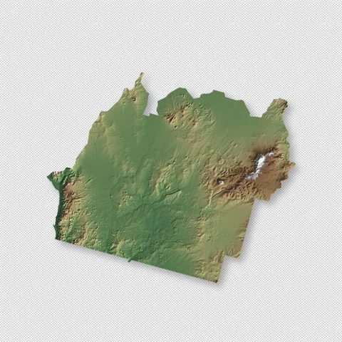 Sudan Rotating 3D Relief Map Seamless Loop, Alpha Channel 4K 스톡 동영상 340700088