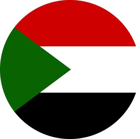 Sudan round flag icon. Stock Illustration