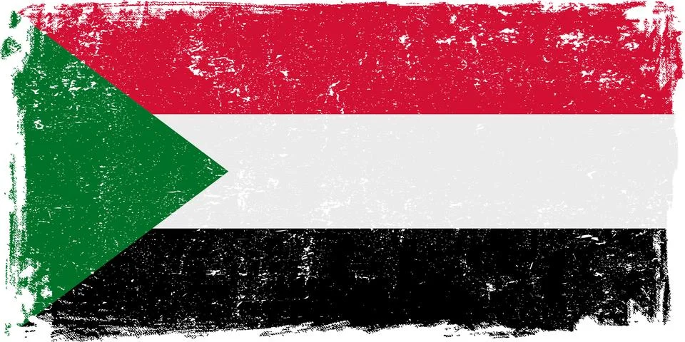 Sudan Vector Flag on White Stock Illustration