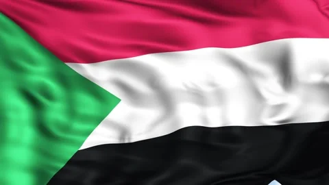 Sudan Waving Flag Background Stock Footage 204137461