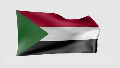 Sudan Waving Flag Transparent Alpha Stock Footage 274436674