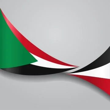 Sudan wavy flag. Vector illustration Stock Illustration