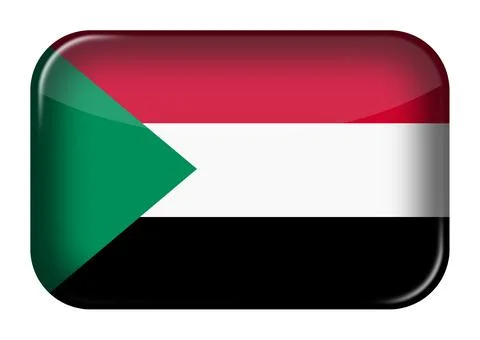 Sudan web icon rectangle button Stock Photos