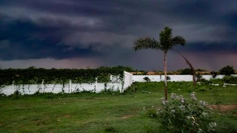 Sudden climate changes to thunderstorm Stock Photos