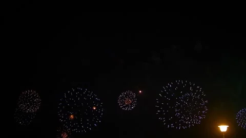 Sudden flash of fireworks in the sky Video stock 86934006
