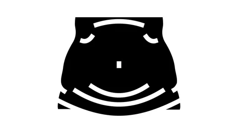 Sudden weight gain disease symptom glyph icon animation Stock-Footage 326152525
