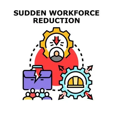 Sudden workforce reduction impacting employees and business vector Stock Illustration