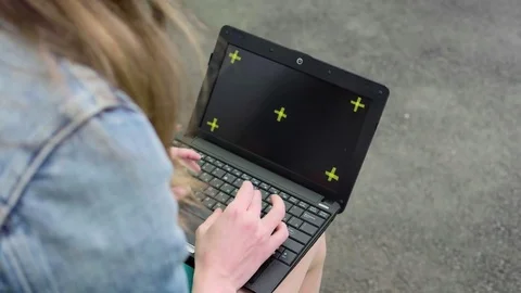 Sudent work using laptop in the campus park Stock Footage 79839340