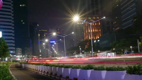 Sudirman street timelapse down Stock Footage 168711713