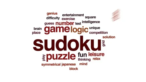 Sudoku animated word cloud, text design ... | Stock Video | Pond5