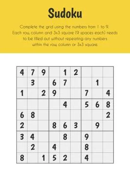 Sudoku Educational Sheet. Primary module for Numerical Ability. 5-6 years old Illustrazione stock