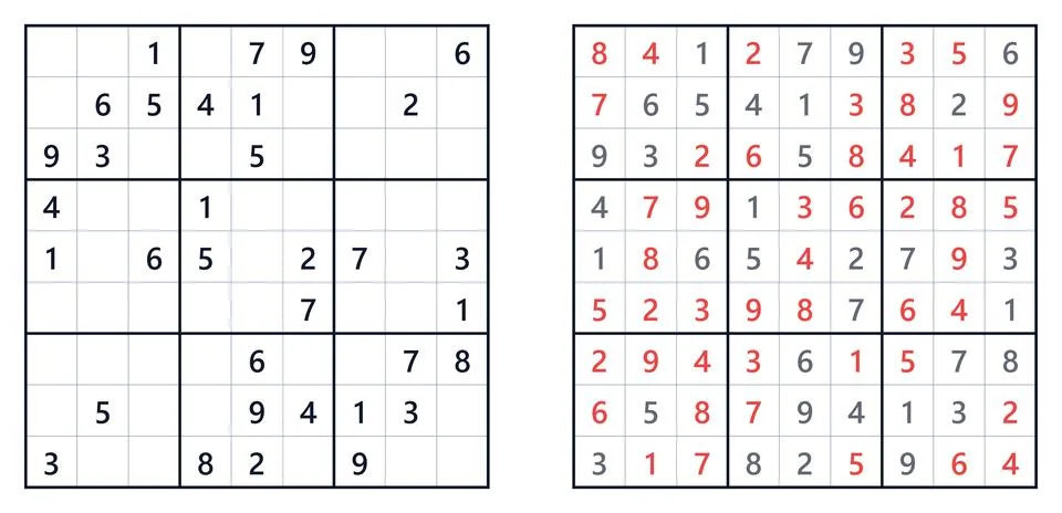 Sudoku even odd puzzle with unfinished grid Stock Illustration