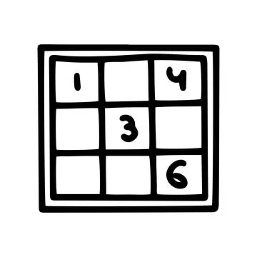Sudoku puzzle line vector doodle simple icon 스톡 일러스트