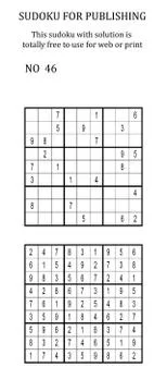 Sudoku with solution. Free to use on your website or in print. Stock Illustration