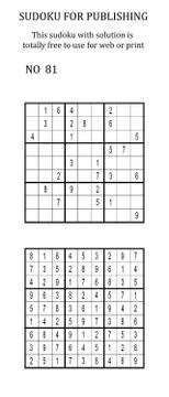 Sudoku with solution. Free to use on your website or in print. Stock Illustration