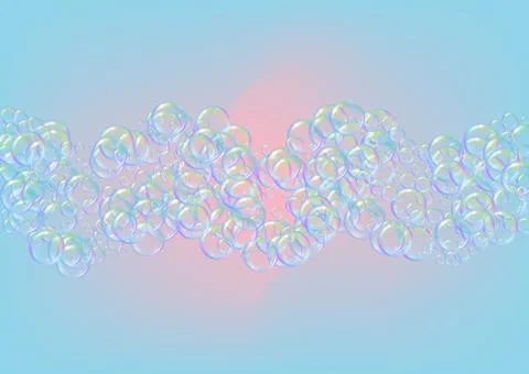 Suds bubble. Detergent bath foam and soap for bathtub. Shampoo. Stock-Illustration