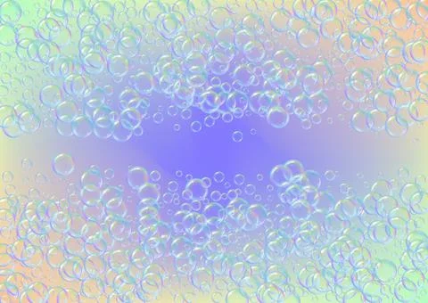 Suds bubble. Detergent bath foam and soap for bathtub. Shampoo. Stock Illustration