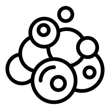 Sudsy bubbles icon outline vector. Skincare bath foam solution Stock Illustration