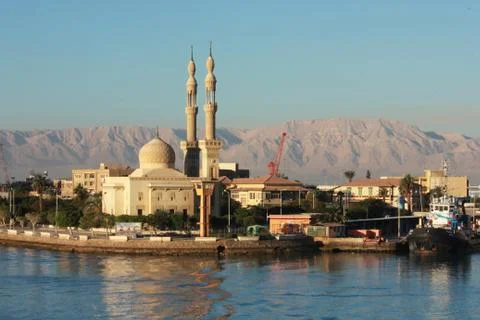 Suez canal. Egypt. Stock Photos