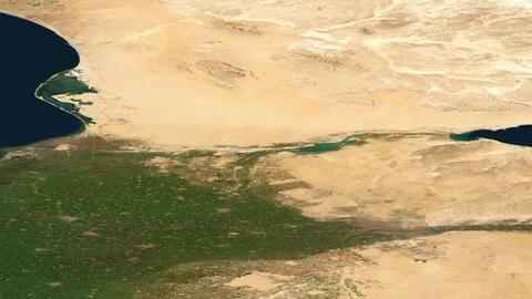 Suez Canal - map illustration Illustrazione stock
