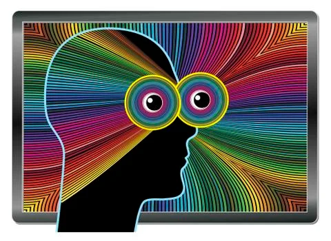 Suffering from computer vision syndrome Stock Illustration