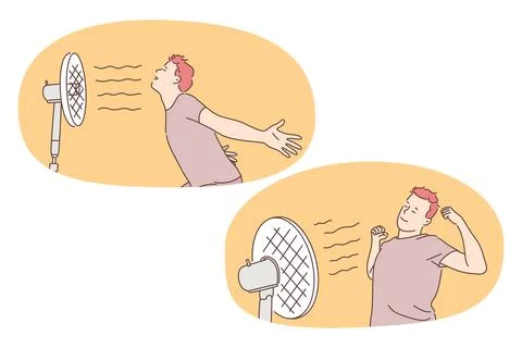 Suffering from heat concept Stock Illustration