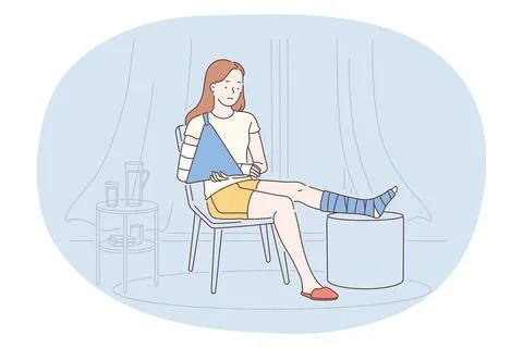 Suffering from pain in muscles, joints, injuries concept Stock Illustration