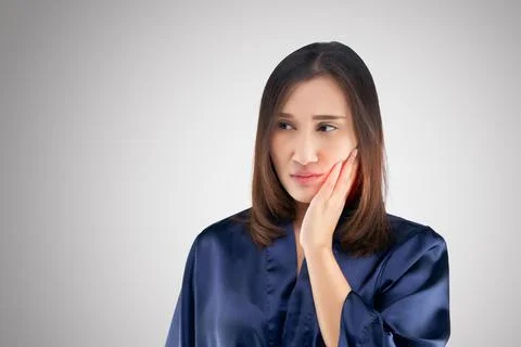 Suffering from toothache Foto stock