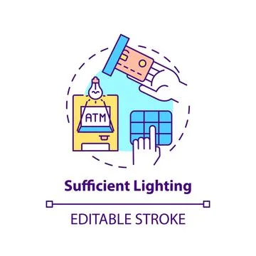 Sufficient lighting concept icon Illustrazione stock