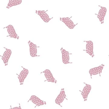 Suffolk sheep glyph seamless pattern Illustrazione stock
