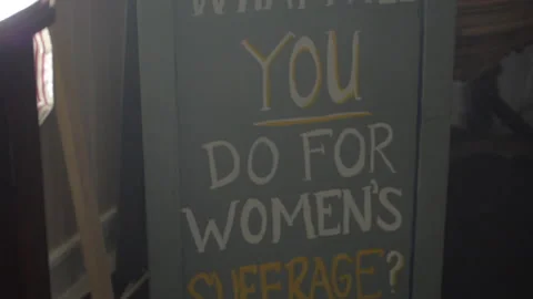 Suffragette Placard / Protest sign, support for women's votes - circa 1910-1920s Stock Footage 210074845