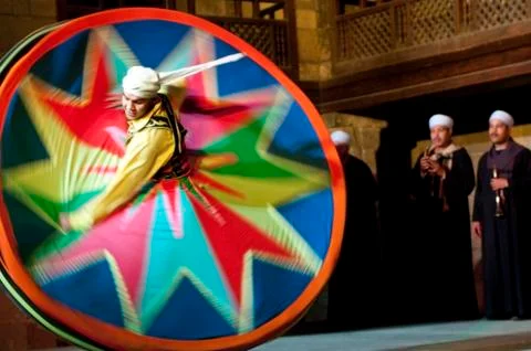 Sufi dance in Cairo, Egypt. Stock Photos